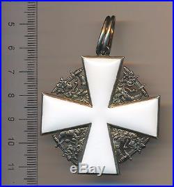FINLAND Finish WW II 2 COMMANDER Order WHITE ROSE Neck CROSS badge SILVER medal