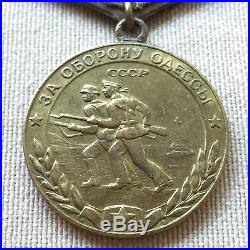 FOR THE DEFENCE of ODESSA MEDAL EXCELLENT! (ww2 ussr russian army badge WWII)