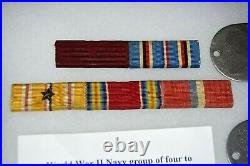 Fantastic Original WW2 U. S. Navy grouping Good Conduct Medal Dog Tags Ribbons
