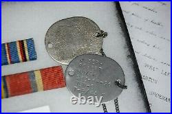 Fantastic Original WW2 U. S. Navy grouping Good Conduct Medal Dog Tags Ribbons