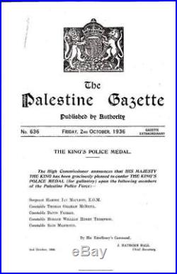 Fantastic Rare WW1 WW2 Kings Police Gallantry Medal Group Palestine Police