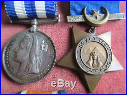 Father & Son. Egypt Medal+Khedives Star. + WW1 Pair. CRIMP from TEIGNMOUTH DEVON