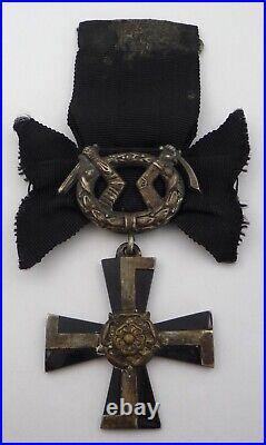 Finland / Finnish 1939 Mourning Liberty Cross Medal 4th Class With Swords (a)