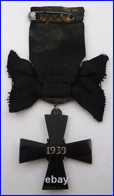 Finland / Finnish 1939 Mourning Liberty Cross Medal 4th Class With Swords (a)