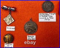 First World War Medals, France and Belgium in a Display Box, Set of Nine
