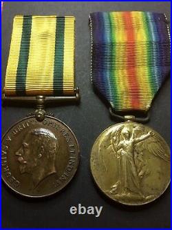 First World War Territorial Forces War Medal Pair to 1370 Gnr F. Stares R. A