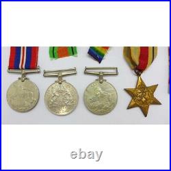 Four WW2 Medals The Africa Star the Defence Medal the War Medal x2 Medal Ribbon