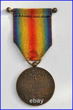 France French Ww1 Victory Medal Scarce Charles Type