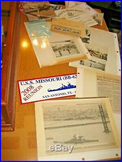 Franklin Mint USS Missouri BB-63 WW2 Battleship Model / Memorabilia medals, hat