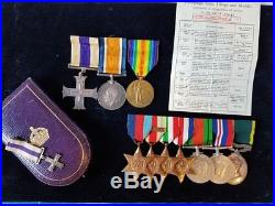 GALLANTRY WW1 (Messines June 1917) Military Cross Group & son's WW2 Medal Group