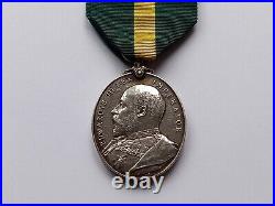 GENUINE K EDWARD 7th TERRITORIAL FORCE EFFICIENCY MEDAL TO F ROBINSON HGHLD L. I