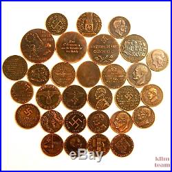GERMAN COINS MEDALS / THIRD REICH / WW 2 / EXONUMIA COLLECTION / SET OF 30 PCs