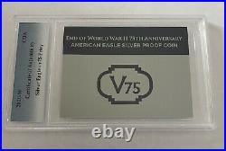 GRADED End of World War II 75th Anniversary American Eagle Silver Proof PR69DC