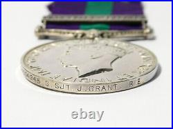 GSM Medal S. SJT. J. GRANT Royal Engineers PALESTINE 1945-48 Clasp #AK19