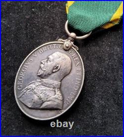 Genuine WW1 George V Territorial Efficiency Medal 725057 A/BMBR B. A. Dew R. F. A