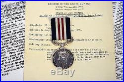 George VI WW2 Military Medal (MM) To 2694216 SGT T TAYLOR Scots Guards With Info