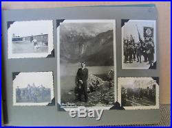 German Military Photo Album 67 Pictures Paper Money Stamps Medal Badge Flag WW2