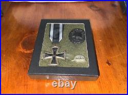 German WW1 Iron Cross Medal, black wounded Badge, der Stahlhelm Pin