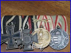 German WW1 four Medal Bar with makers tag. 100% original