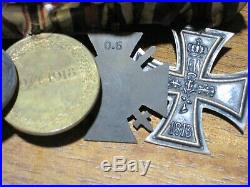 German WW1 four Medal Bar with makers tag. 100% original