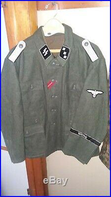 German WW2 Reproduction Uniform collection Hats Medals Bars Patches