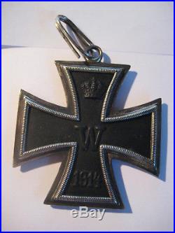 German WW I medal original big knight cross steel core 800 marker 1914 org. Case