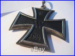 German WW I medal original big knight cross steel core 800 marker 1914 org. Case