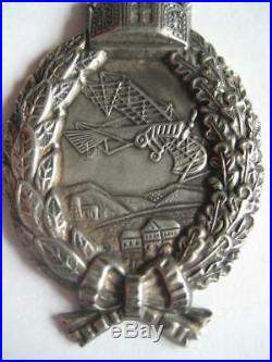 German WW I original solid silver 800 pilot badge antique prince size rare medal