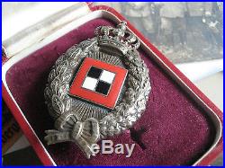 German WW I prussia air force Poellath observer medal old case original badge