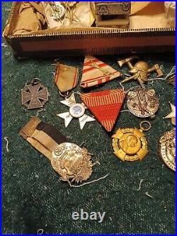 German ww1 and 2 cased items, ribbons