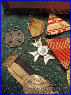 German ww1 and 2 cased items, ribbons