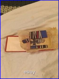 German ww1 medal bar set with ribbons in old box