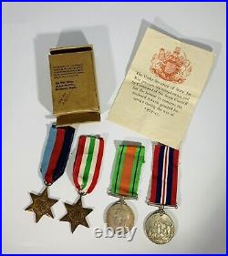 Great Set Of 4 WW2 RAF Medals (Inc Italy Star) Capt A. Downie (Dakota pilot)