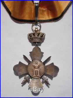 Greece Greek Order Ofthe Phoenix Commander Badge Cross Swords Ww2 War Medal Case