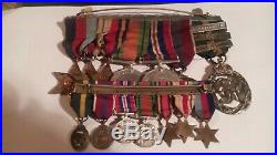 Group of 7 WW11 mounted medals including set of 7 mounted miniature medals