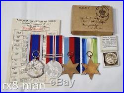 Hms Hood Ww2 Medal Group Of Four To Spo W. A. Moore Kx76355 + Service Certificate