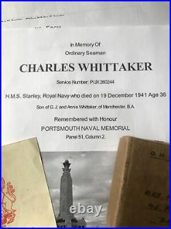 HMS Stanley sunk by U-574 Casualty Group 19/12/41. Whittaker. Manchester. U-boat