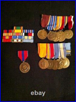 ID'd USN Navy Medal Group WW2 Korea Ribbon Bar China UN Reserve & Observer Wing