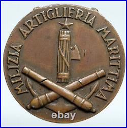 ITALY World War II NAVAL SERVICE BATTLESHIP Gun OLD Vintage ITALIAN Medal i89392