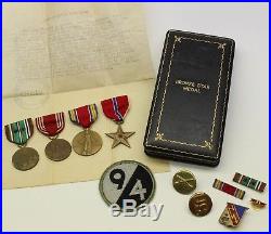 Id'd World War II Us Army 94th Infantry Division Bronze Star Medal Group
