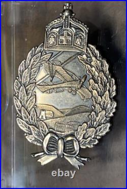 Imperial German World War I Aero Aviator Prussian Pilot Badge medal pin