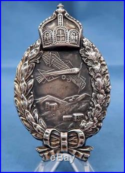Imperial German tunic badge WWI WW2 soldier uniform silver medal pilot pin order
