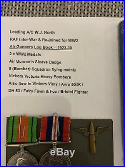 Inter War 1923-1930 AIR GUNNERS LOG BOOK And Ww2 Medals