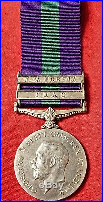 Irish Fusiliers 1918 British General Service Medal Ww1 Iraq & Nw Persia Campaign