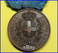 Italy 1916 World War I Bronze Medal Of Valor With Ribbon Named Pennisi Giovanni
