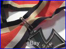 Knight cross 800 silver WW II paratrooper award on ribbon 1939 rare medal badge