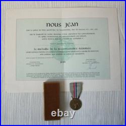 LUXEMBOURG. Medal of National Recognition 1940-45 boxed and with rare brevet
