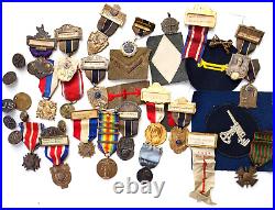 Large Lot Wwi Medals, Pins, Patches 35 Items Harry V Morrill