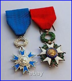 Lot 2 Vintage French WWII Medal Order of the Legion of Honour Order of merit