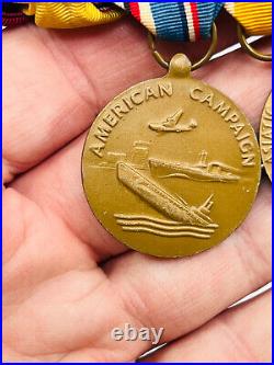 Lot (4) WW2 American Defense Campaign Asiatic Pacific Fleet MEDAL eagle bronze